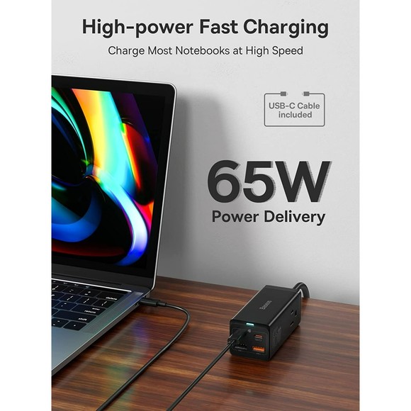 USB C Charger Baseus PowerCombo 65W (Fast Charging) - Picture 3 of 7